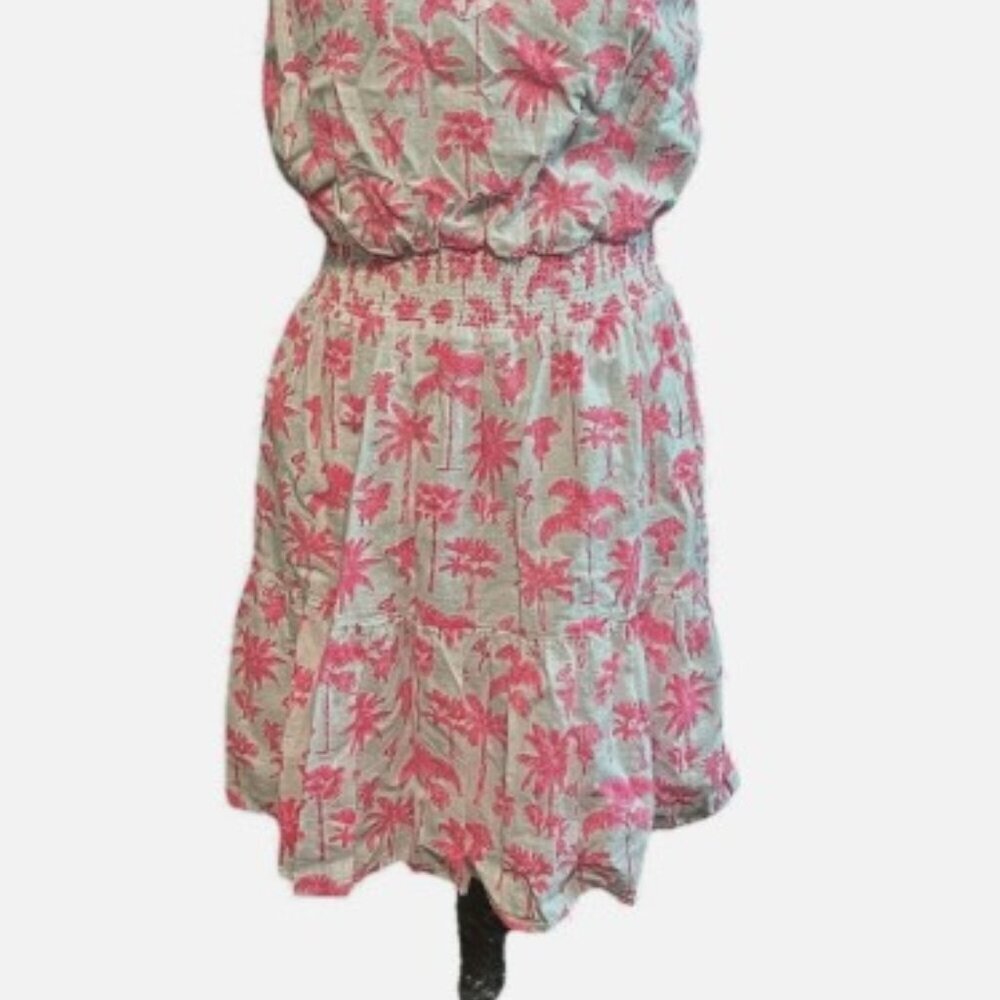 NWT Vineyard Vines Pink Palms & Palmeria Ruffle Sleeves Dress - Small - Picture 2 of 7